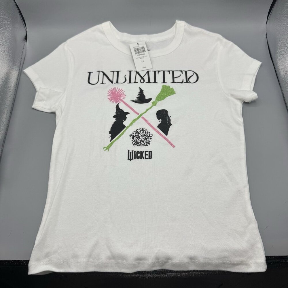 Wicked Unlimited Elphaba & Glinda Juniors Baby T-Shirt LARGE New